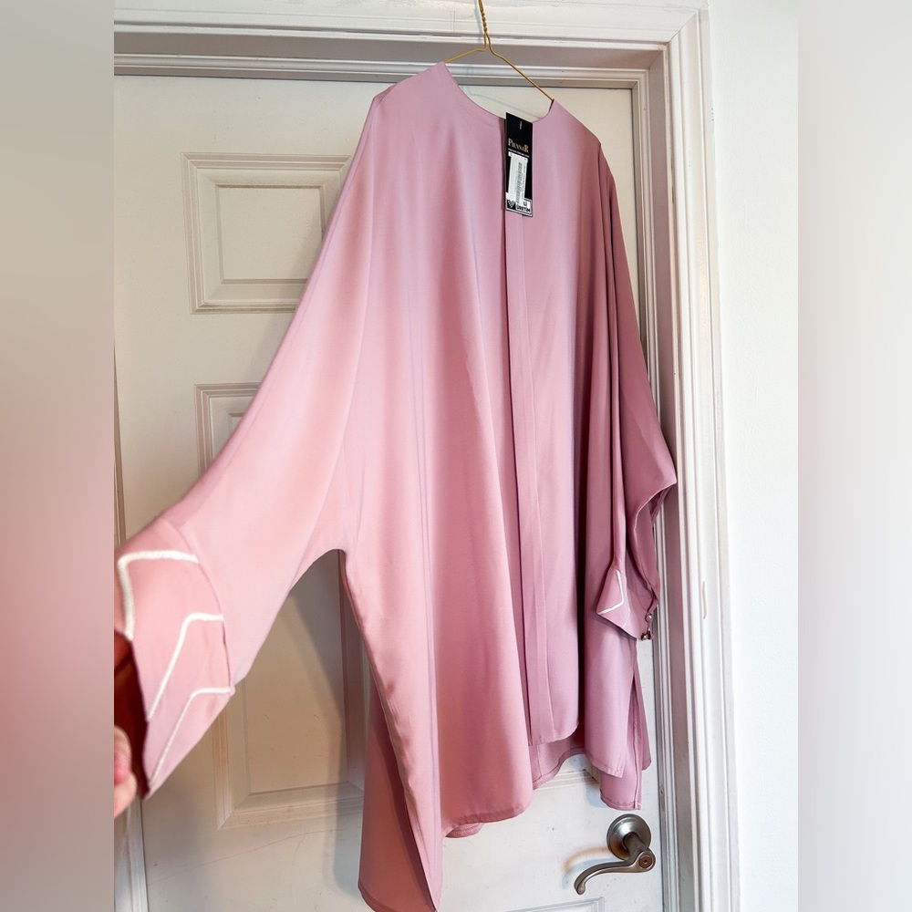 Dusty Rose Tunic Pants Set with Geometric Details